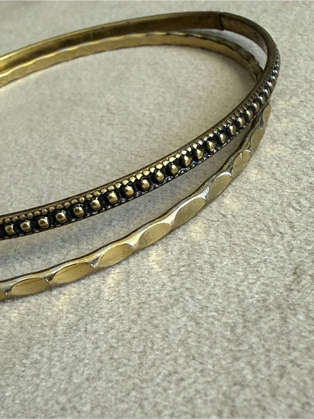 Gold Tone Triple Bangle Bracelet Set - Women Jewelry